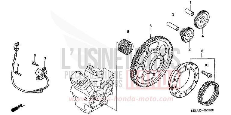 GENERATEUR D'IMPULSIONS/ EMBRAYAGE DE DEMARRAGE de Shadow Aero NOIR (NH1X) 2000